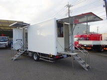 エルフ 4WD 移動販売車 オオシマ自工製 冷蔵ケース3台 サイドオーニング セミAT